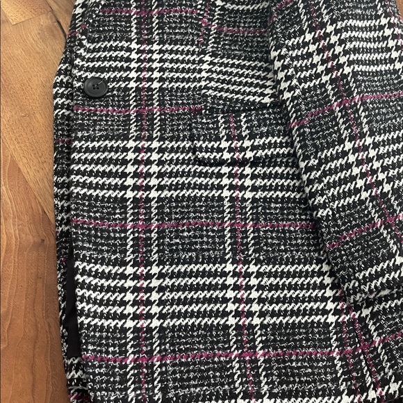 LOFT Black, White, and Pink Plaid Blazer - Picture 6 of 6